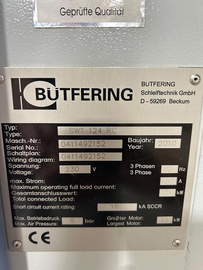 Used Butfering SWT124RC 43" wide belt sander