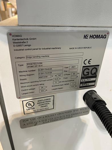 Used 2021 Homag Edgeteq S-200 edgebander with Airtec