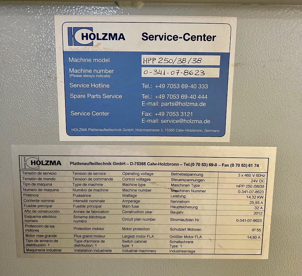 Used Holzma HPP250 US Edition 12' CNC panel saw