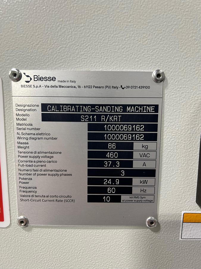 New Biesse S211 wide belt sander