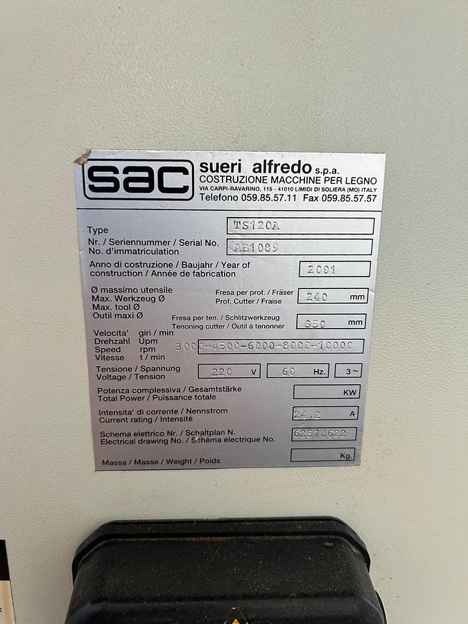 Used 2001 SAC TS120A shaper