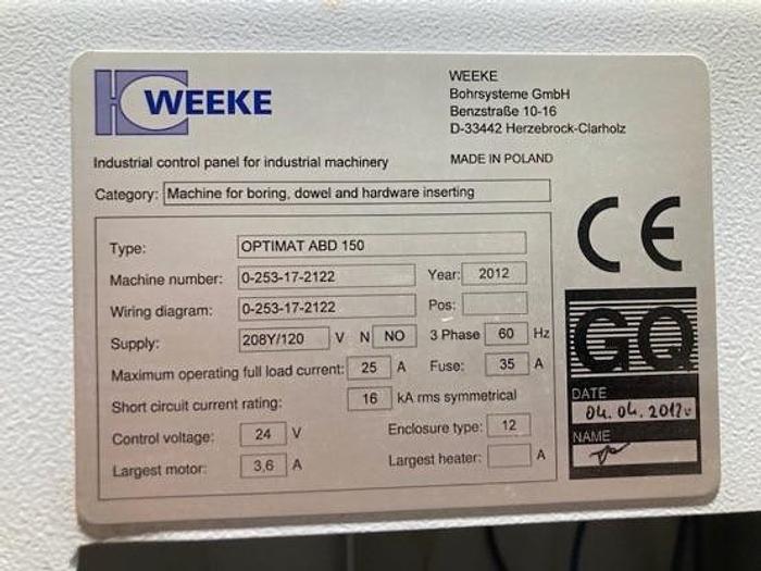 Used Weeke ABD-150 Optimat CNC