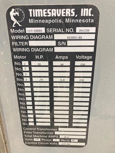 Used Timesaver 37" single head wide belt sander