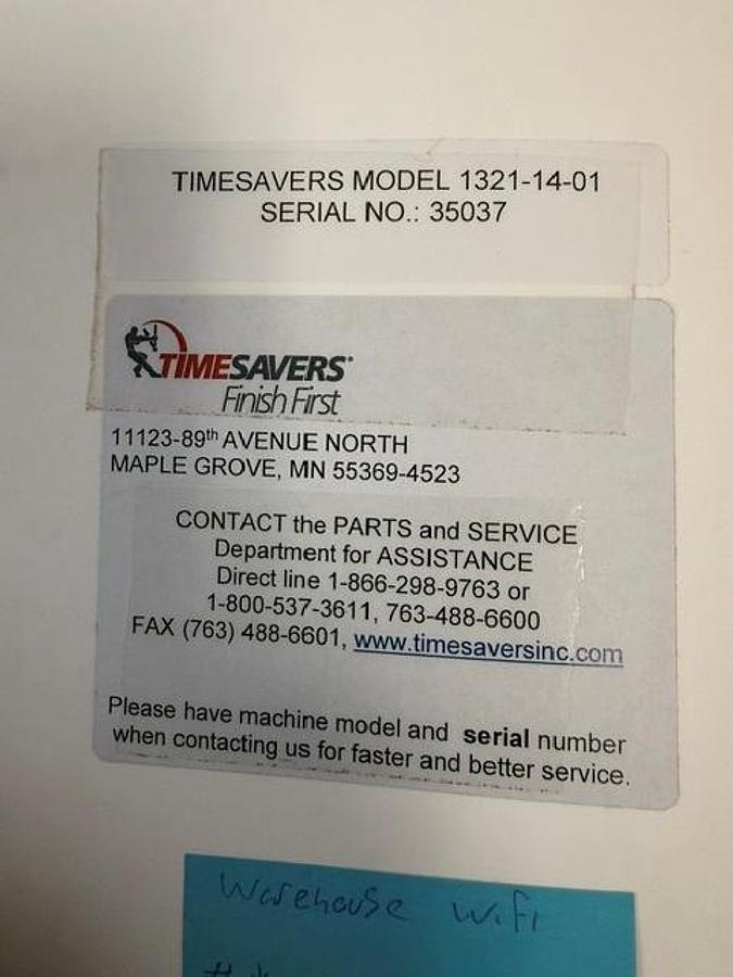 Used Timesaver 43" 2 head wide belt sander