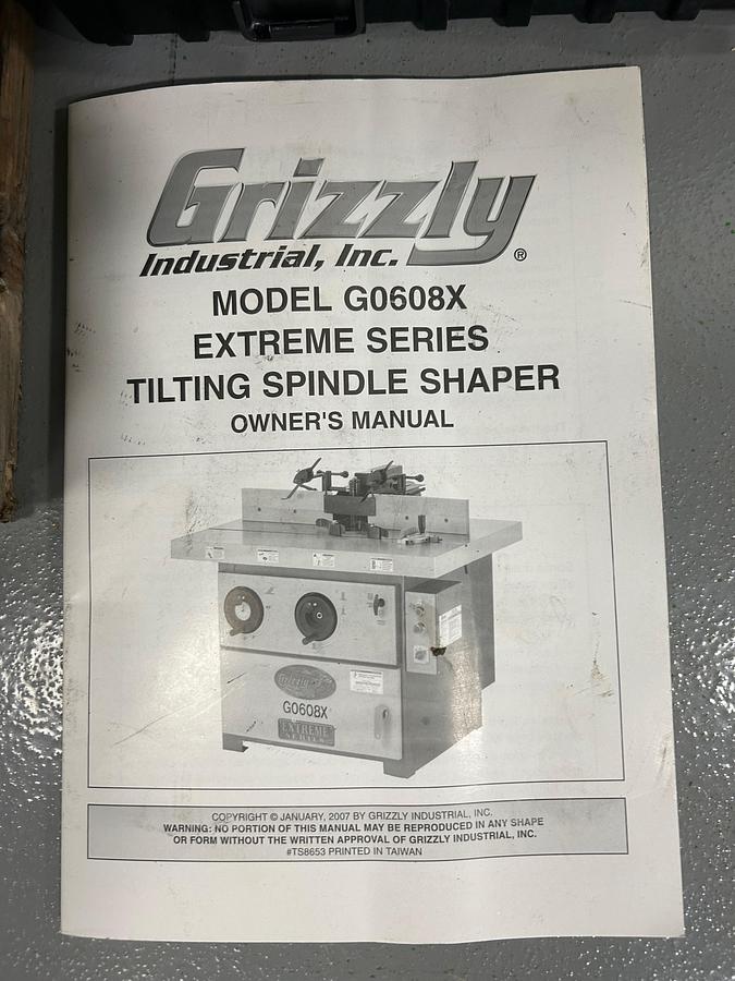 Used 2024 Grizzly G-O6080X Extreme series tilting spindle shaper
