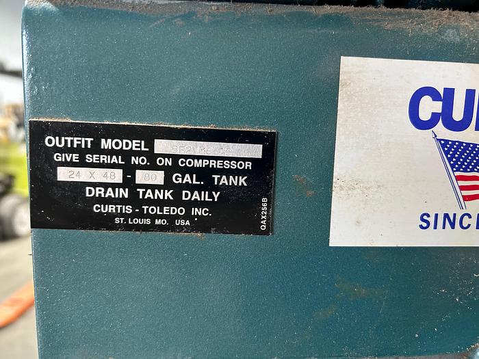 Used Curtis 5HP vertical compressor with ZEKS air drier