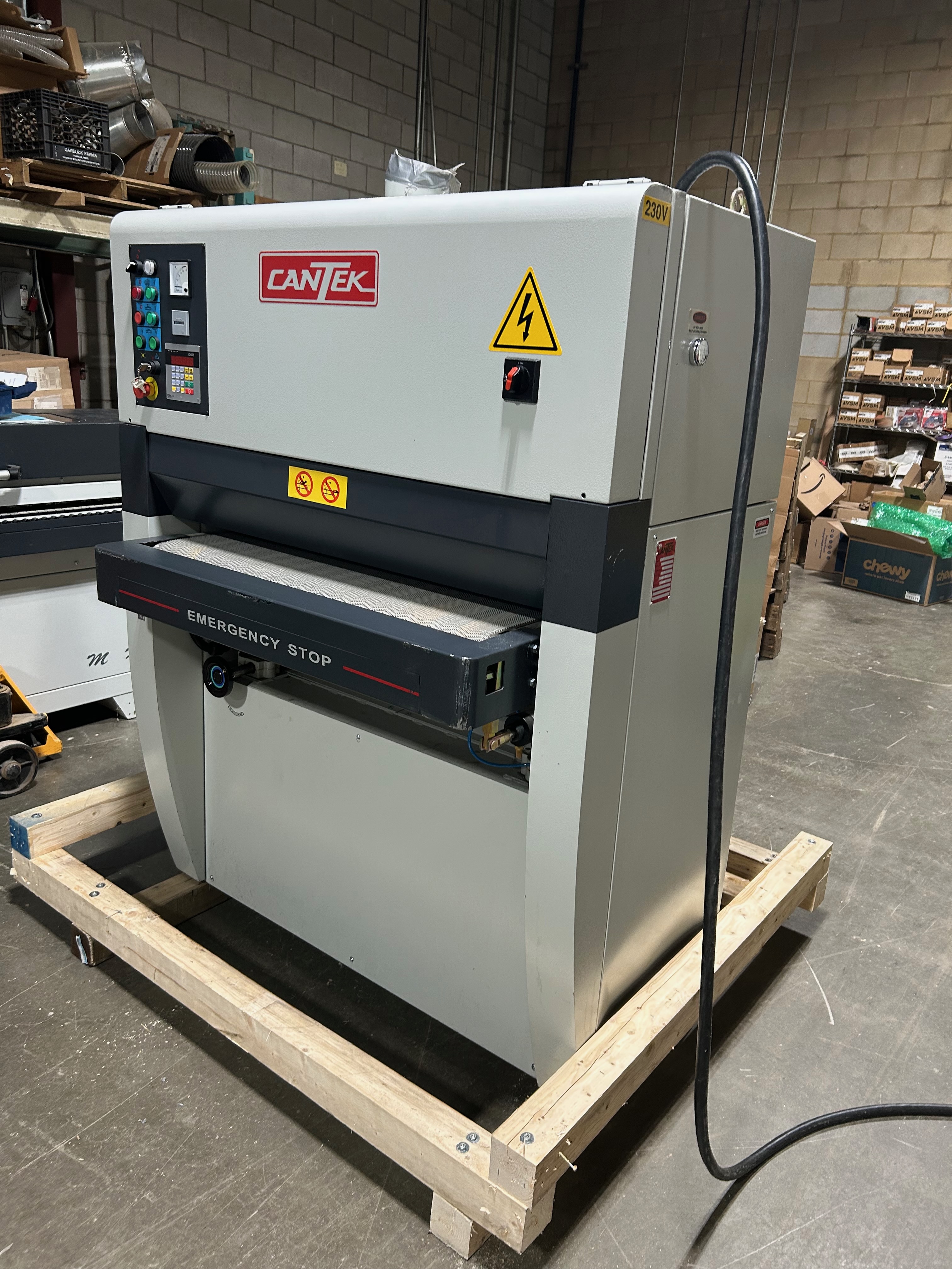 Used Cantek 37" wide belt sander