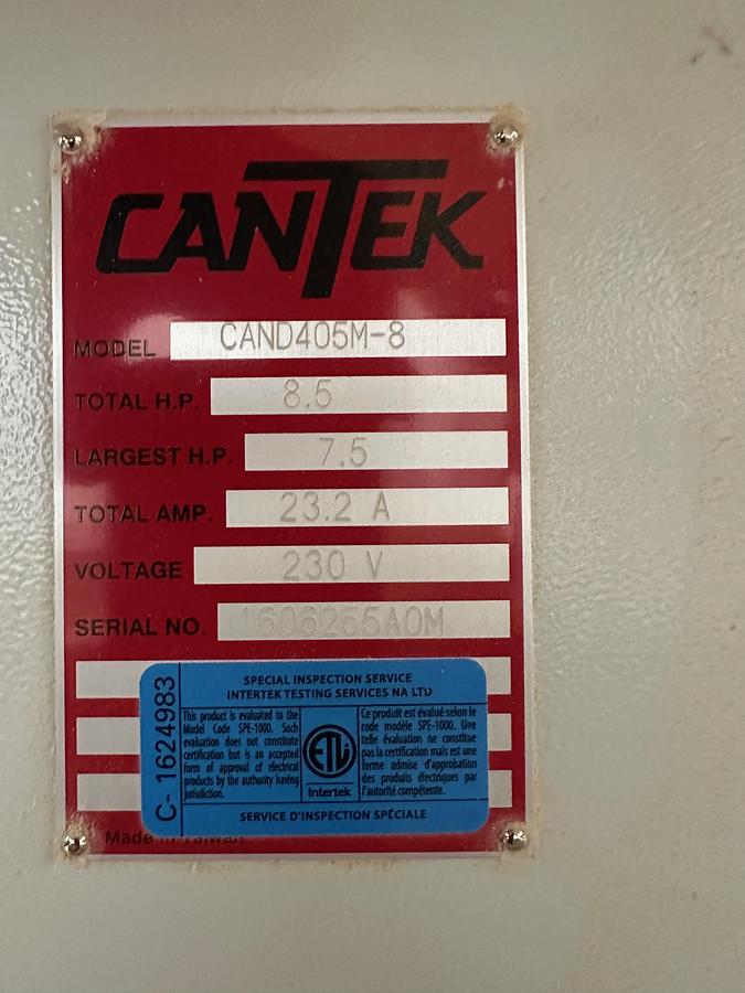 Used Cantek D405-8M sliding table saw