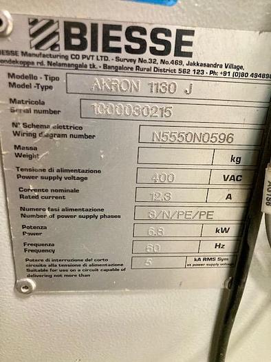 Used Biesse Akron 1130 edgebander with Pre-milling and corner rounding