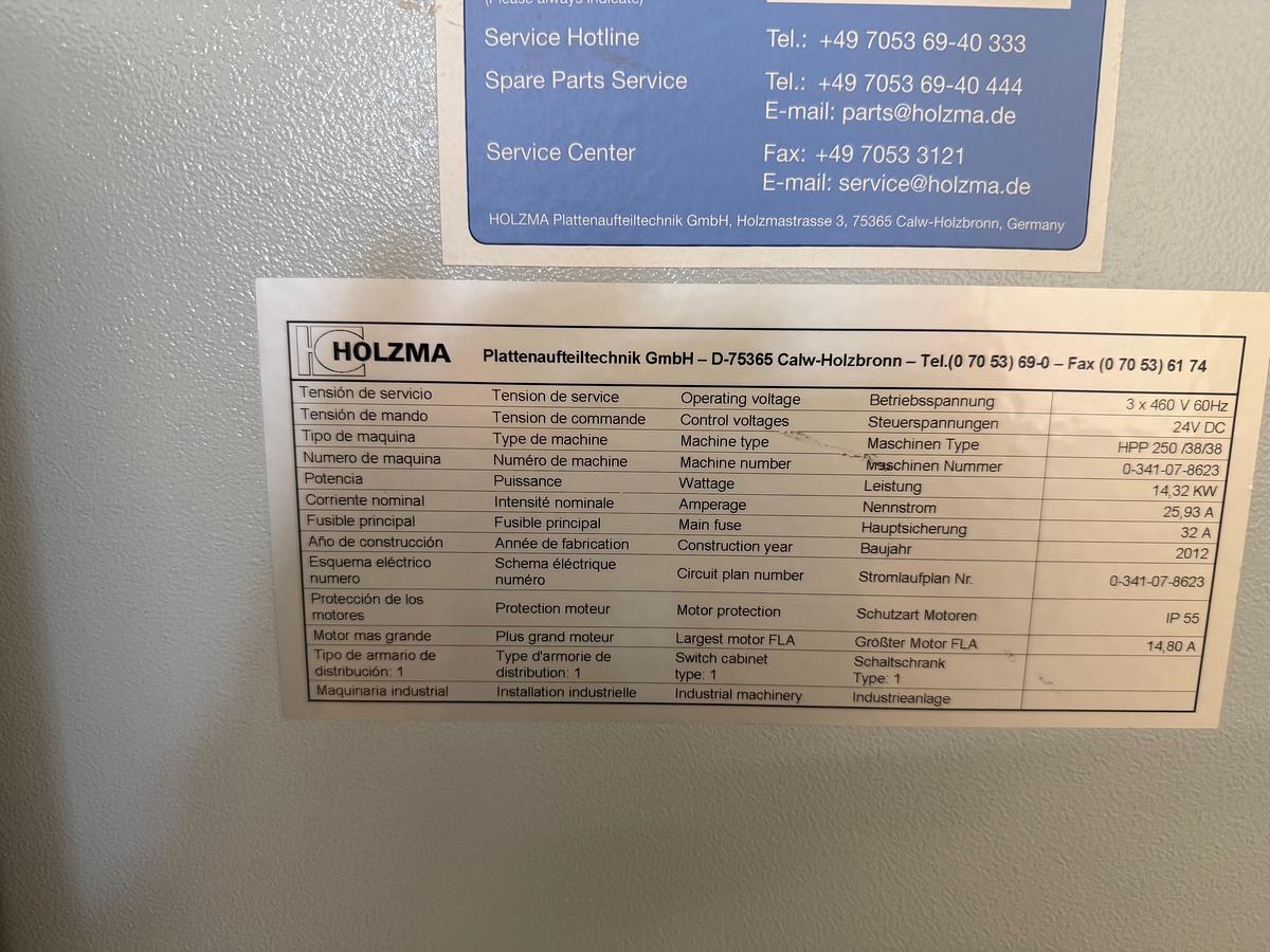 Used Holzma HPP250 US Edition 12' CNC panel saw