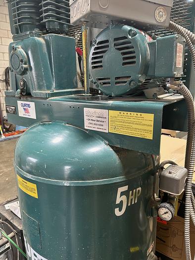 Used Curtis 5HP vertical compressor with ZEKS air drier