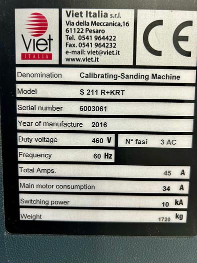 Used 2016 Biesse S211 2 head wide belt sander