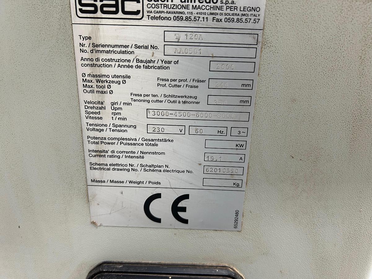 Used SAC T-120 shaper