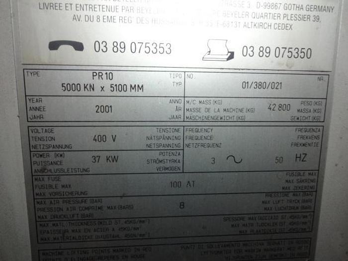 Utilisé Presse plieuse CNC marque BEYELER