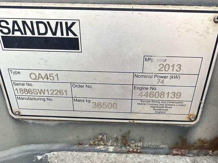 Used Sandvik QA 451