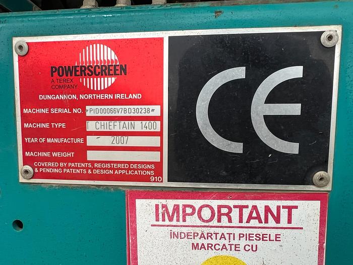 Used 2007 Powerscreen Chieftain 1400