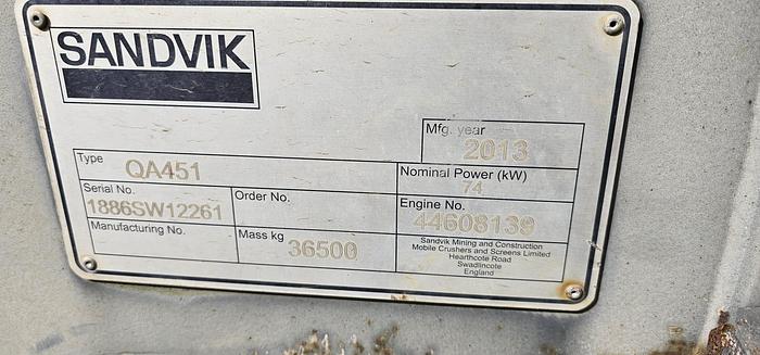 Used Sandvik QA 451