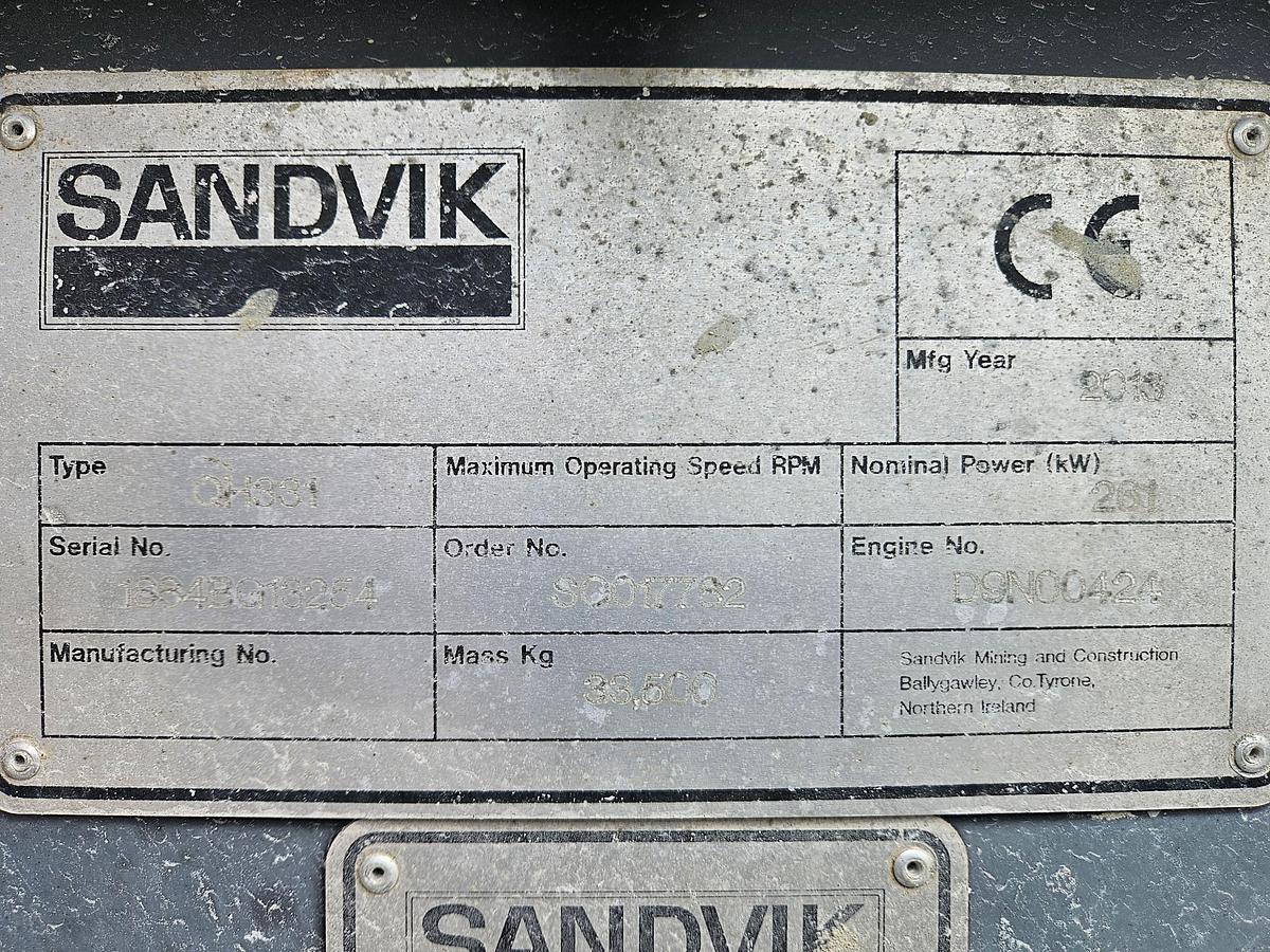 Used 2013 Sandvik QH 331