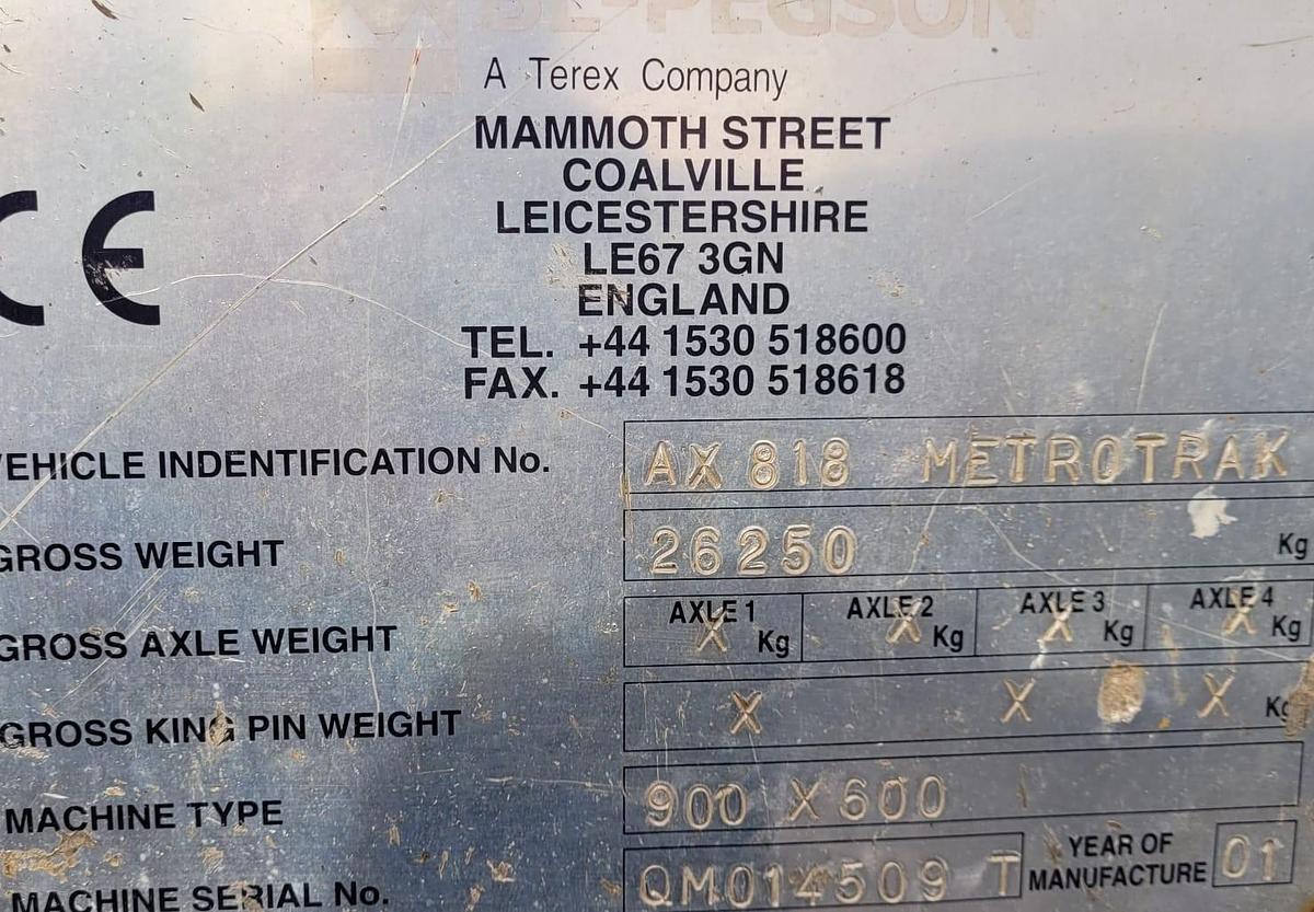 Used 2001 Terex Pegson Metrotrak 900 x 600