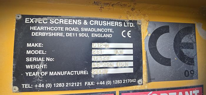 Used Extec C12+ tracked jaw crusher