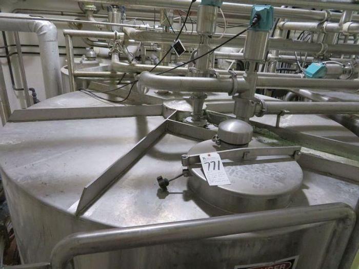 Used Tank, 2,500 Gallon, 316L S/ST, 7 x 7, CT/FB,Tank, 2,500 Gallon, 316L S/ST, 7 x 7, CT/FB, #S743187