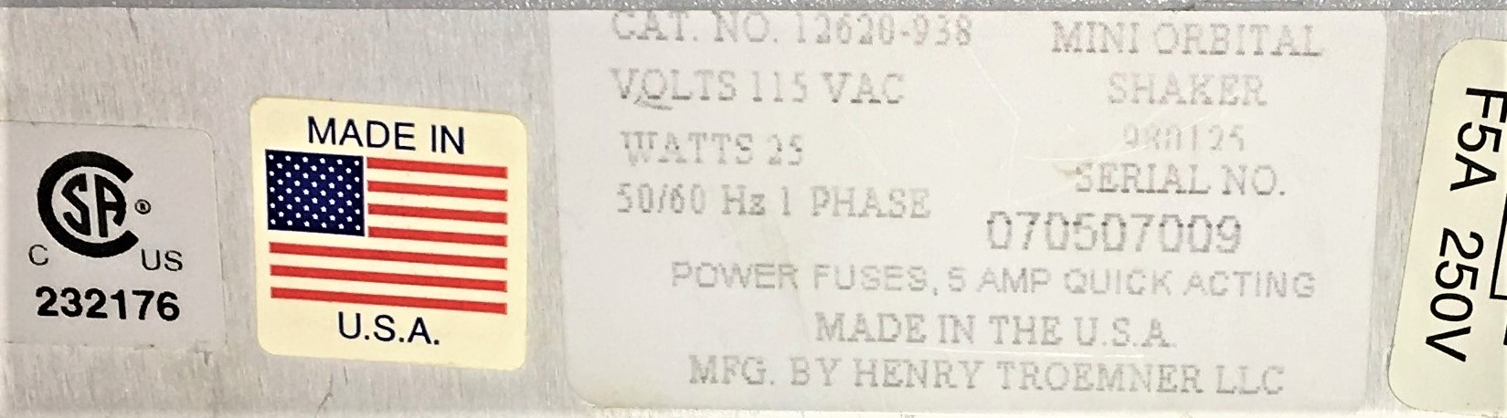 Used VWR Mini 980125 Orbital Shaker