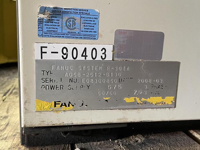 Used FANUC ARCMATE 120iB/10L MIG WELDING ROBOT WIRE FEEDER, TORCH, LINCOLN POWER WAVE 455M