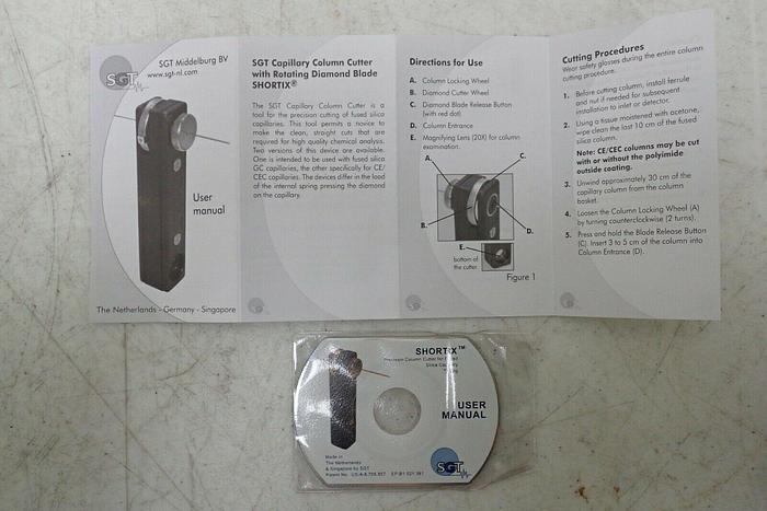 Used SGT Shortix GC Capillary Column Cutter with User Manuals & Box