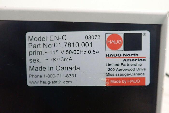 Used HAUG Model EN-C 01.7810.001 High Voltage Power Pack Transformer 115V