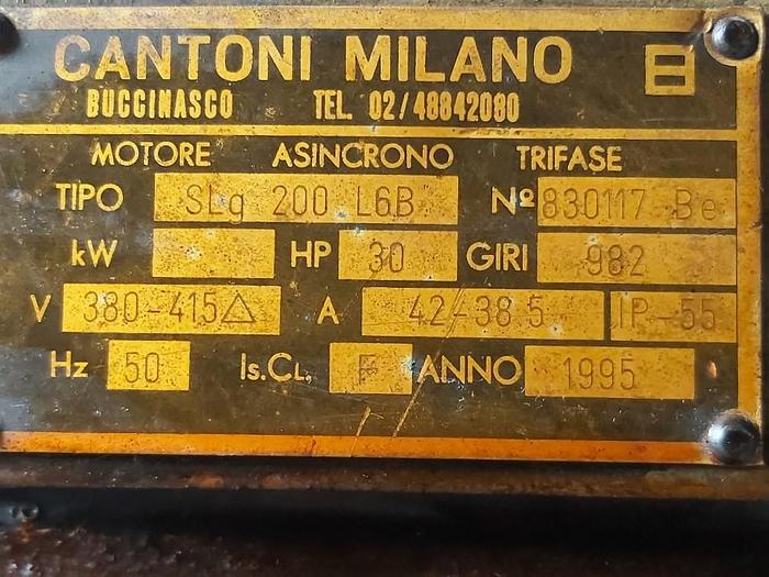 Gebraucht Elektromotor mit Flansch und Fuss, SLG 200 L6B, 22 KW, 982 rpm, Cantoni Milano,  gebraucht
