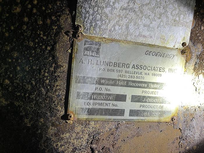 Used SUPERIOR WASTE HEAT RECOVERT BOILER MFG. 2012