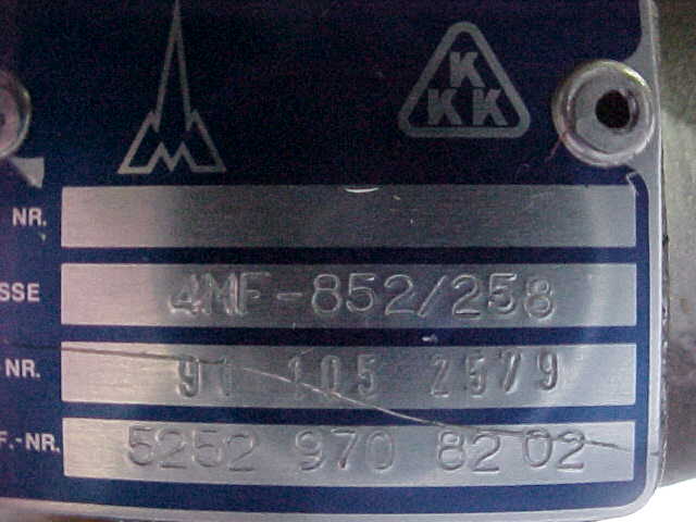 Used KKK 4MF-852/258