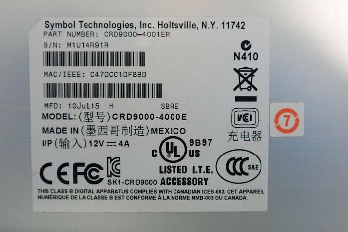 Used Symbol 4-Slot Charging Dock CRD9000-4001ER Cradle for MC9190/9090/9060 90004001