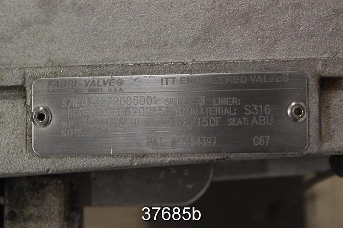 Used Fabri 3" Hand Operated Knife Gate Valve, C67 #37685