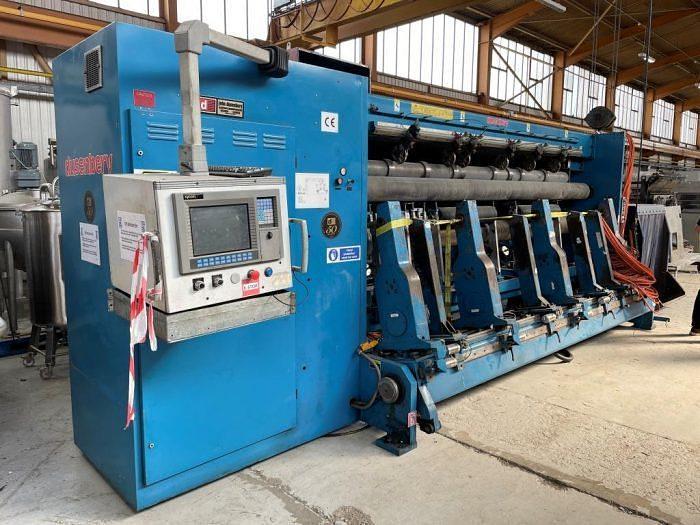 Used 141" DUSENBERY DUPLEX CENTER SURFACE SLITTER REWINDER