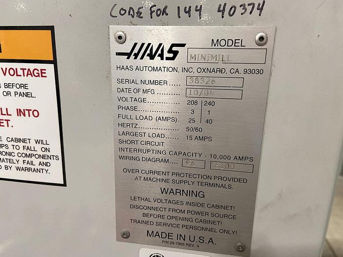 Used 2004 Haas Mini Mill