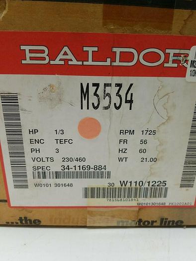 BALDOR AC MOTOR M3534 new