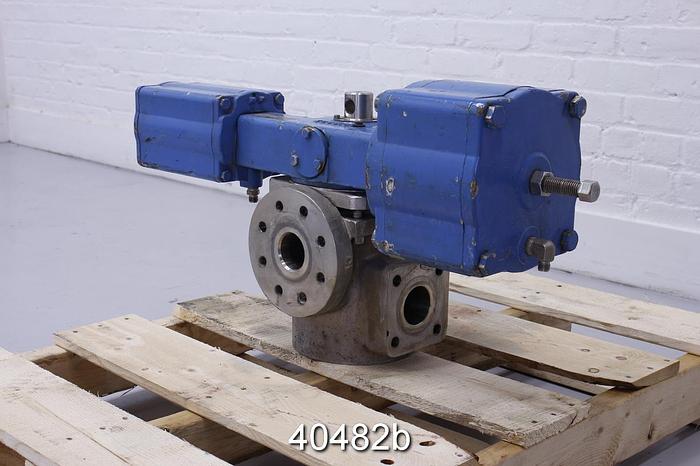 Used Metso Model GV652AC 4-Way Grinder Control Valve, 2" Port, GAA121 Actuator #40482