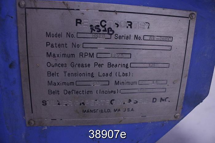 Used Sulzer RS-2B Belt Driven Reject Sorter #38907