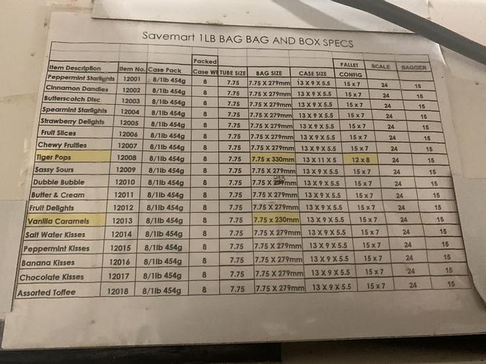 Used Filler, Form, Fill & Seal, Ilapak, Vegatronic, Ishida Scale #C743406
