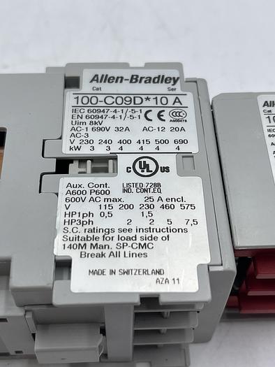 Used Allen-Bradley 100-C09D*10 Ser A, 100S-F Ser B