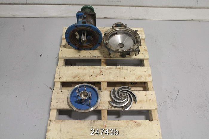 Used Goulds 3196 Goulds 3196 Pump, 1X1.5X8Stx, Stainless Steel Casing, Stainless Steel Impeller, 5 Vane Impeller, 7" Diameter Impeller, Stainless Steel Stuffing Box, Mechanical Seal, Stx Power End #24743