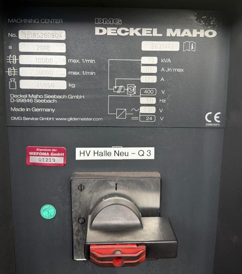 Used USED CNC DMF260/11 WITH TOOLS AND ACCESSORIESS