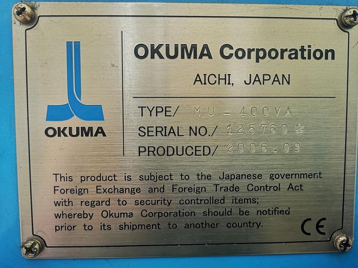 Used CNC 5 AXIS MILLING MATSUURA MU 400 VA