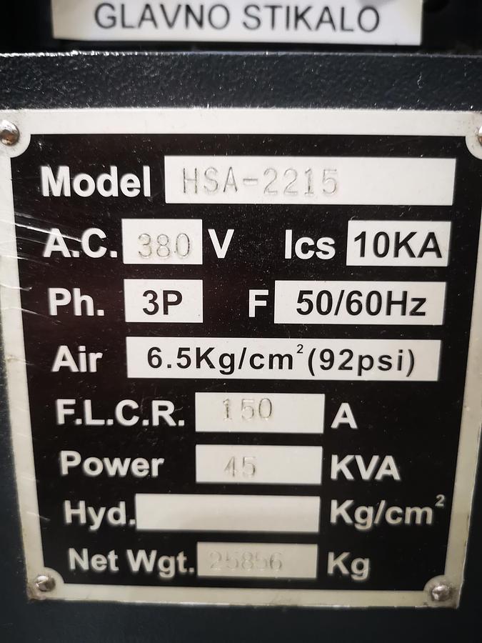 Used GANTRY TYPE HARTFORD HSA 2215