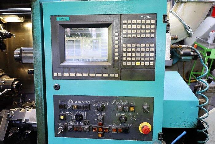 Used CNC LATHE INDEX ABC 42 WITH BAR FEEDER AND TOOLS