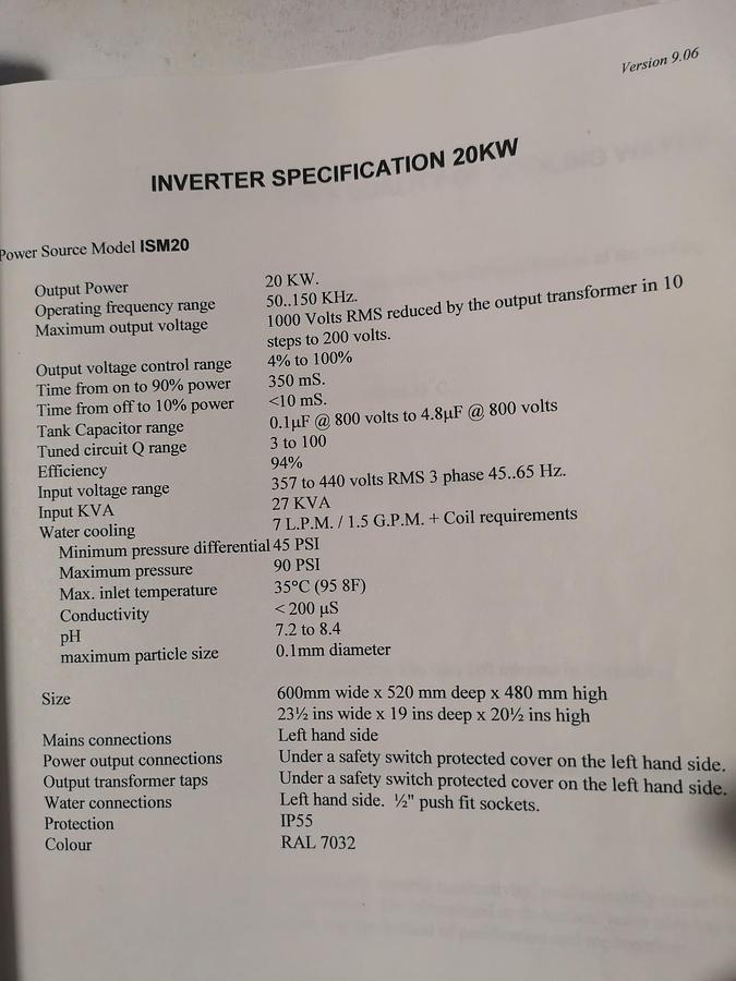 Used onduction heating ISM