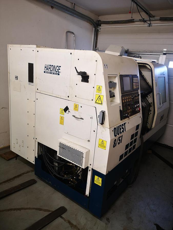 Used CNC LATHE - HARDINGE TWIN SPINDLE LATHE QUEST 8/51