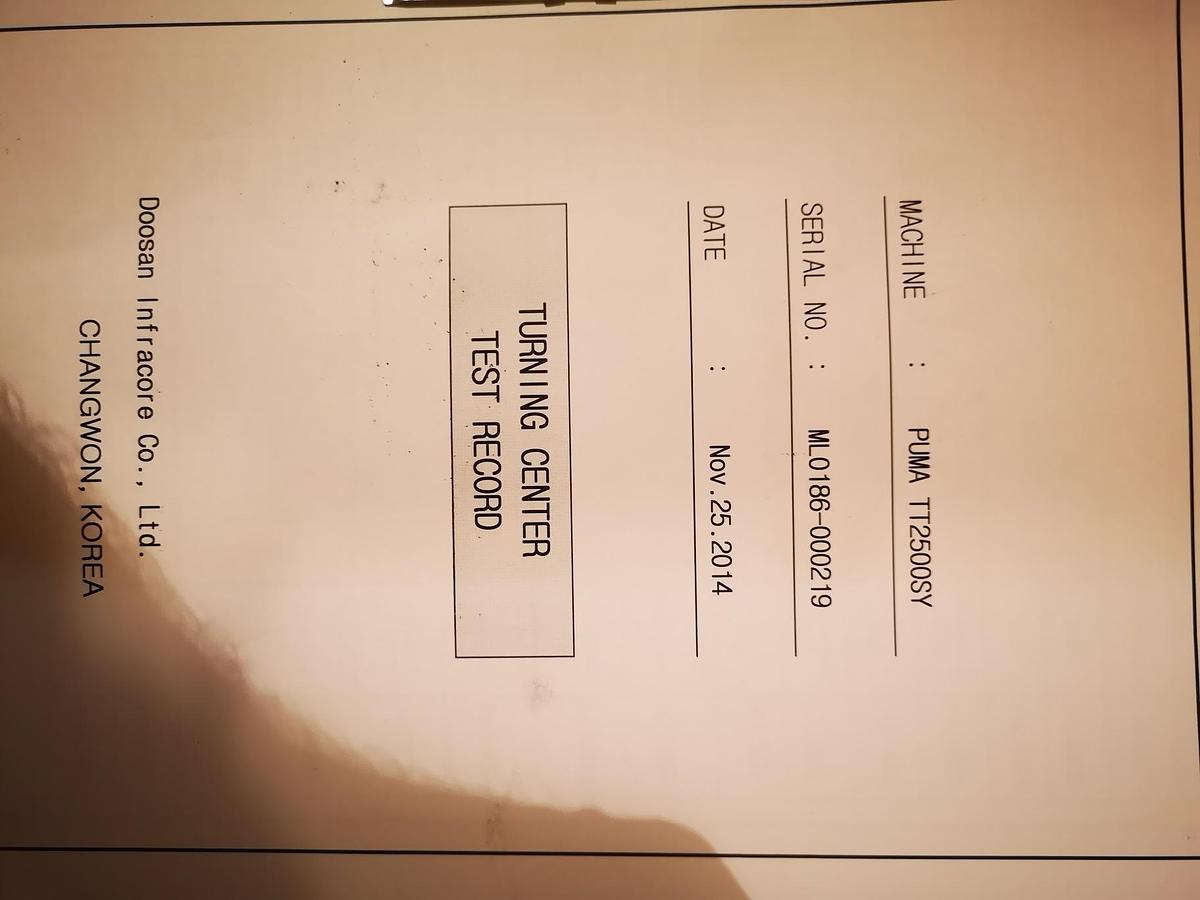 Used CNC LATHE DOOSAN PUMA TT2500SY