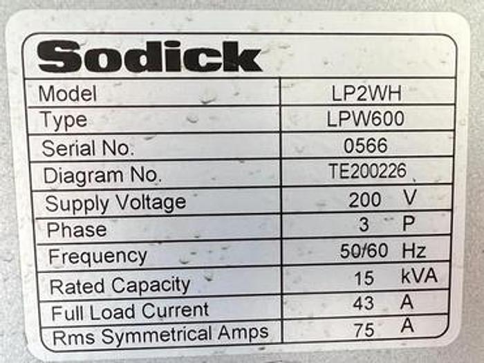 Used SODICK PREMIUM AG600L 